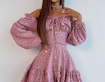 Сукня з квітковим принтом з воланами на ґудзиках Сукня з квітковим принтом з воланами на ґудзиках | PUSHKA SHOP