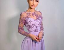 Сукня максі з паєтками та розрізом на спідниці | PUSHKA SHOP