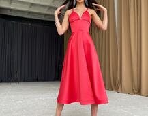 Платье-миди с корсетным верхом  | PUSHKA SHOP