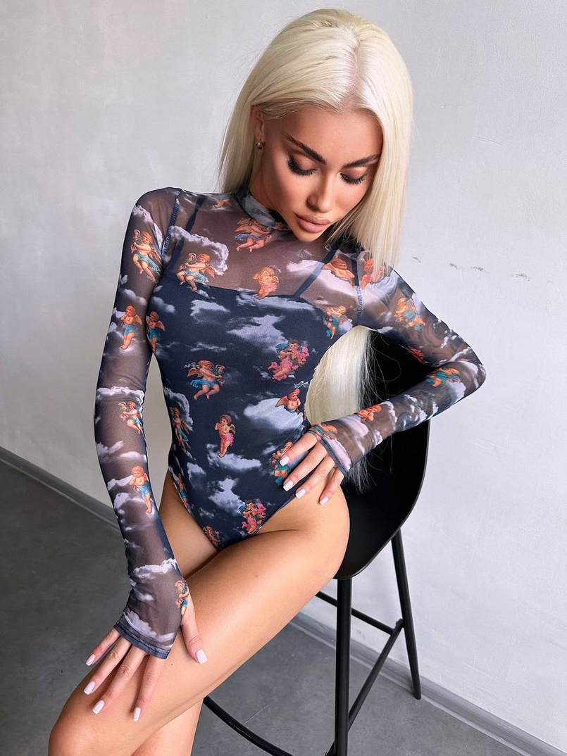 Боді з принтом   | PUSHKA SHOP