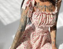 Платье с пышной юбочкой и корсетом | PUSHKA SHOP