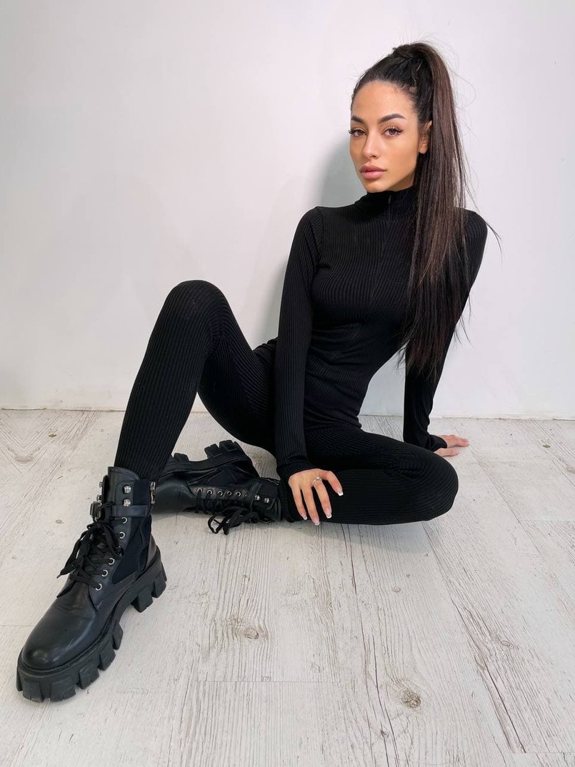 Трикотажный облегающий комбинезон  | PUSHKA SHOP