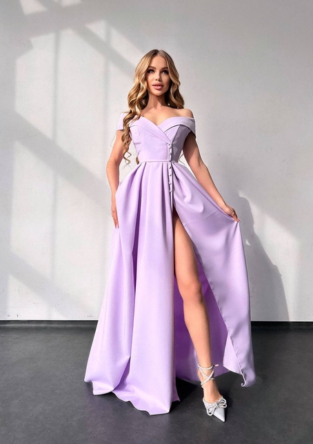 Сукня максі  з розрізом на спідниці  | PUSHKA SHOP