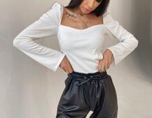 Комплект: топ + джоггеры из эко-кожи | PUSHKA SHOP