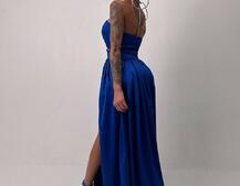 Атласна сукня максі із шнуром зі стразами Атласна сукня максі із шнуром зі стразами | PUSHKA SHOP