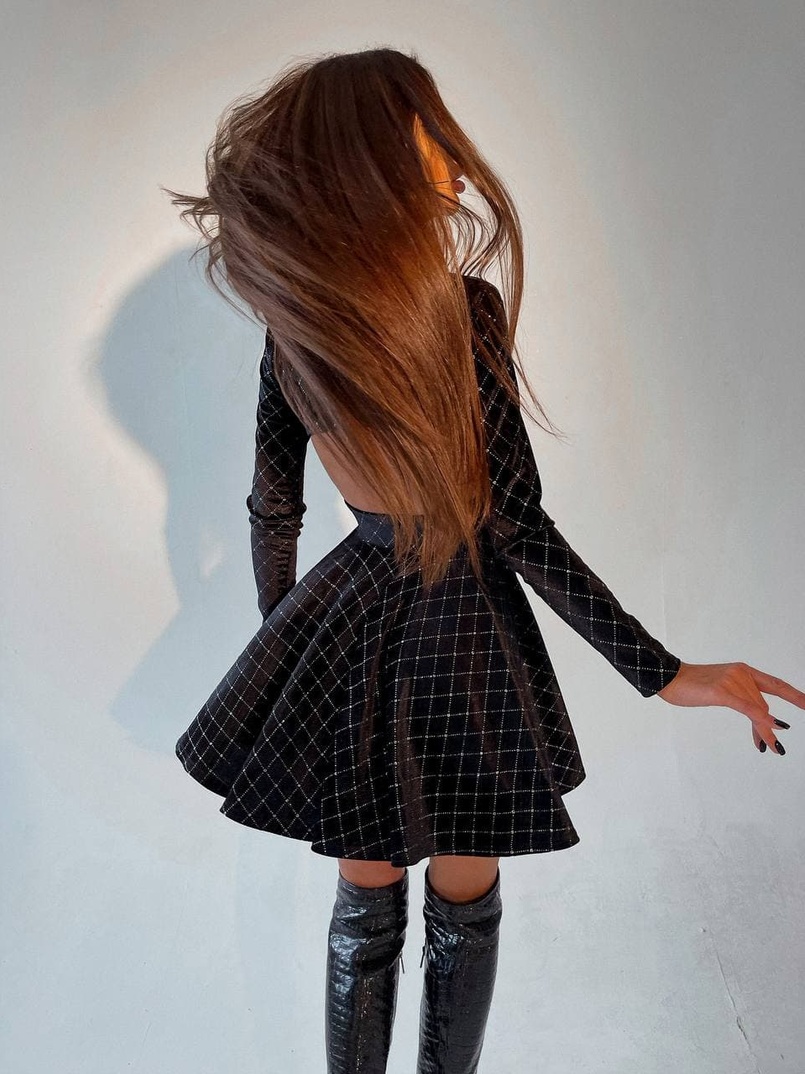 Бархатное платье с золотистым напылением  | PUSHKA SHOP