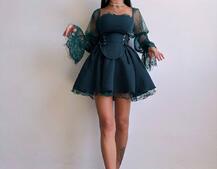 Сукня з корсетом декорована мереживом Сукня з корсетом декорована мереживом | PUSHKA SHOP