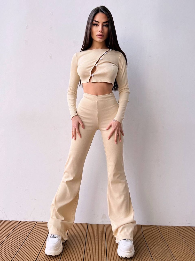 Комплект : штани кльош і топ на ґудзиках   | PUSHKA SHOP