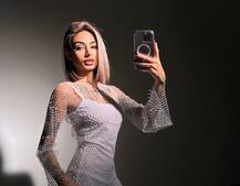 Сукня із сітки зі стразами на трикотажній підкладці  | PUSHKA SHOP