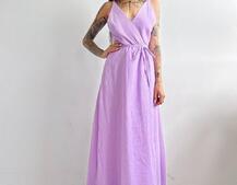 Муслиновое платье с запахом  | PUSHKA SHOP