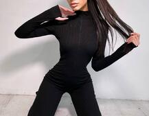 Трикотажный облегающий комбинезон  | PUSHKA SHOP