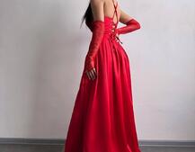 Атласний комплект: корсет + спідниця максі  | PUSHKA SHOP