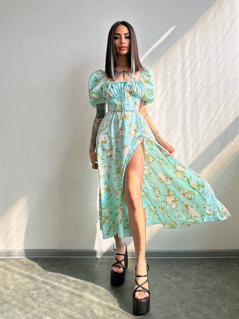 Сукня- міді з квітковим принтом Сукня- міді з квітковим принтом | PUSHKA SHOP