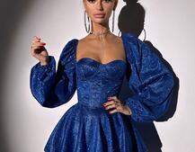 Сяюча корсетна сукня бюстьє з подвійною спідницею  | PUSHKA SHOP