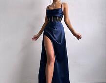 Комплект: корсет, декорований стразами + спідниця максі з драпіруванням Комплект: корсет, декорований стразами + спідниця максі з драпіруванням | PUSHKA SHOP