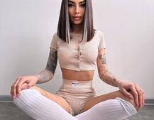 Комплект: топ на ґудзиках + велосипедки Комплект: топ на ґудзиках + велосипедки | PUSHKA SHOP