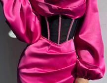 Комплект: корсет, декорований стразами + спідниця міні з драпіруванням   Ручна робота  | PUSHKA SHOP