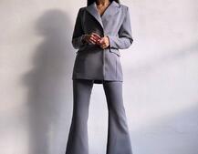 Костюм: піджак на підкладці, штани кльош+ жилет Костюм: піджак на підкладці, штани кльош+ жилет | PUSHKA SHOP