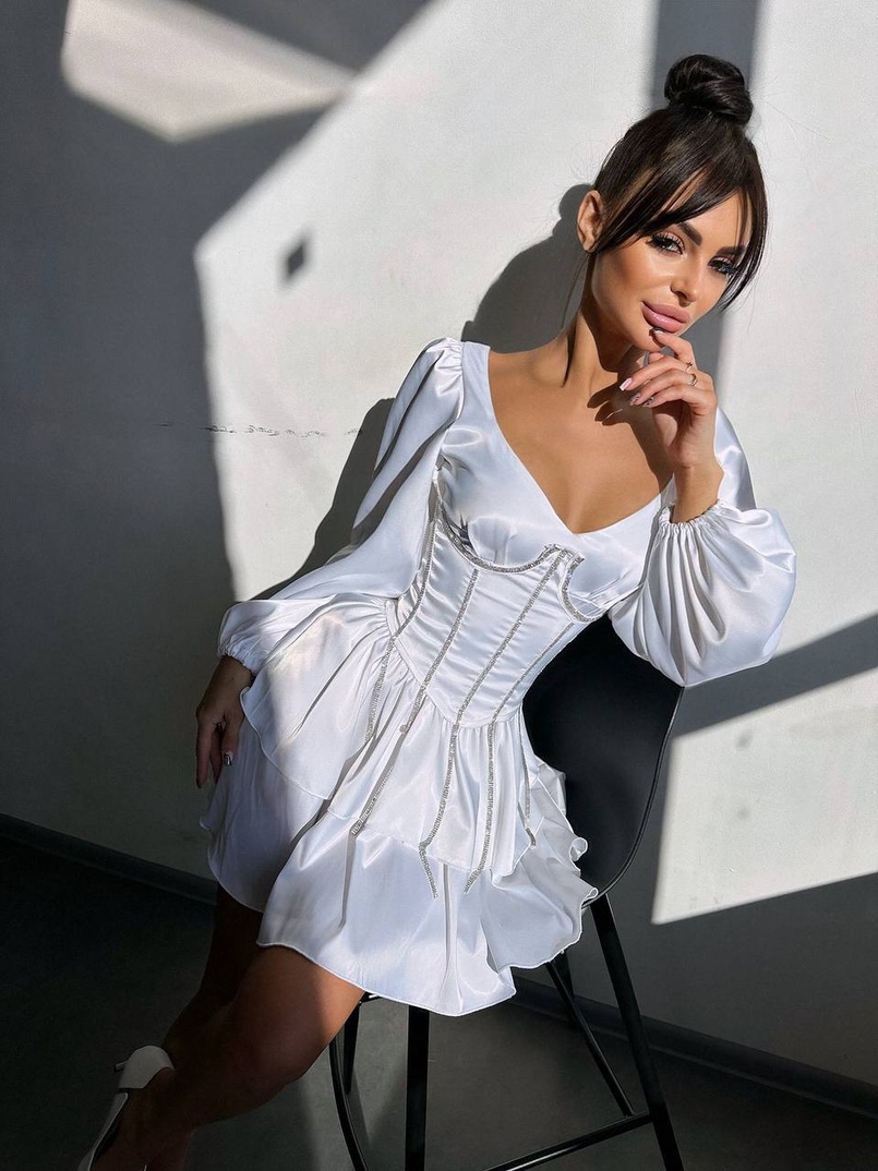 Сукня з корсетом, декорованим стразами Ручна робота Сукня з корсетом, декорованим стразами Ручна робота | PUSHKA SHOP