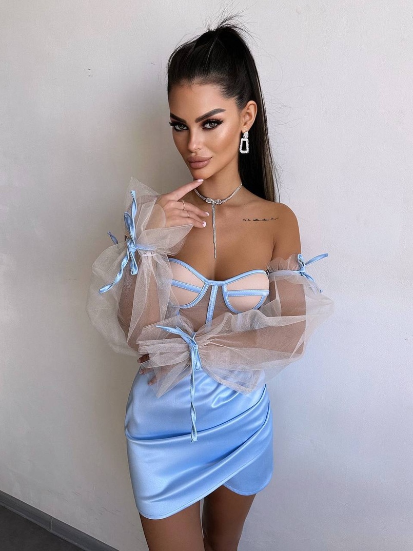 Атласний  комплект: корсет + спідниця  | PUSHKA SHOP