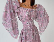 Платье с расклешенными рукавами в комплекте с корсетом  Платье с расклешенными рукавами в комплекте с корсетом  | PUSHKA SHOP