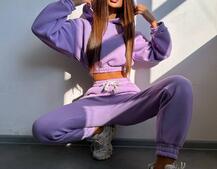 Базовий костюм на флісі з об'ємними капюшоном | PUSHKA SHOP