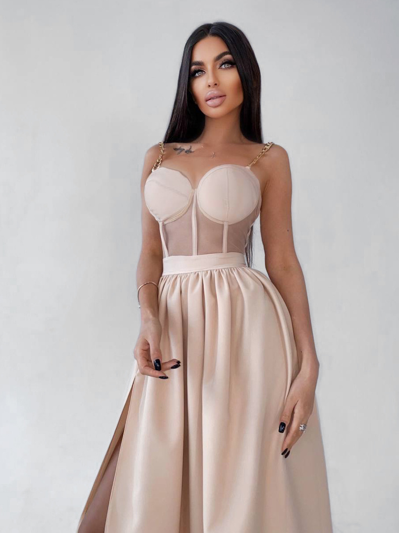 Платье-бюстье с чашечками и элементами корсета Платье-бюстье с чашечками и элементами корсета | PUSHKA SHOP