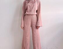 Повсякденний костюм із теплого трикотажу-рубчика | PUSHKA SHOP