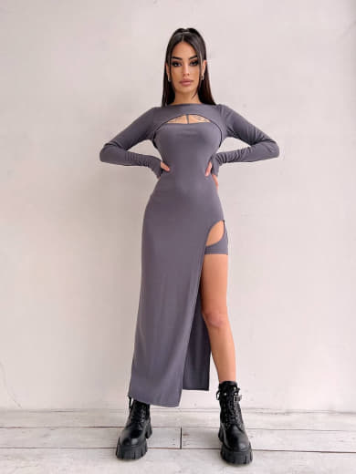 Облягаюча сукня міді цікавого крою | PUSHKA SHOP
