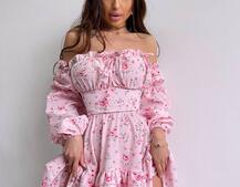 Квіткова сукня з воланами та шнуровкою по спинці Квіткова сукня з воланами та шнуровкою по спинці | PUSHKA SHOP