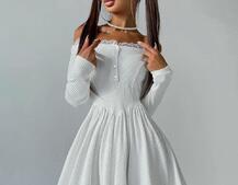 Трикотажное платье, декорированное кружевом   Трикотажное платье, декорированное кружевом   | PUSHKA SHOP