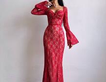 Мереживна сукня максі з чашечками    | PUSHKA SHOP