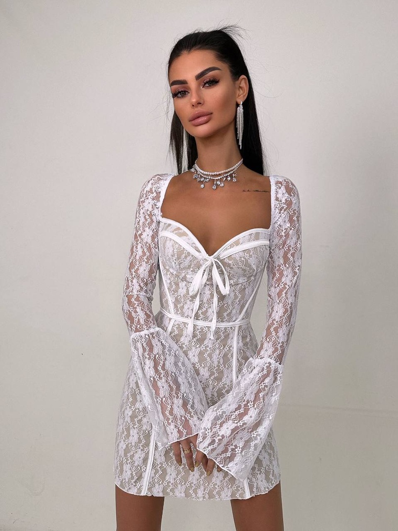 Мереживна сукня міні з чашечками    | PUSHKA SHOP