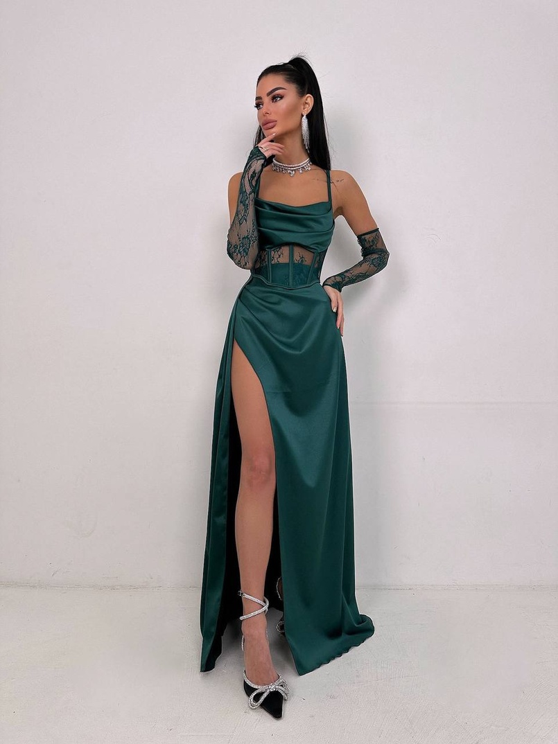 Комплект: корсет+ рукавички + спідниця максі | PUSHKA SHOP