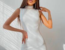 Платье мини, декорированное бахромой из страз | PUSHKA SHOP