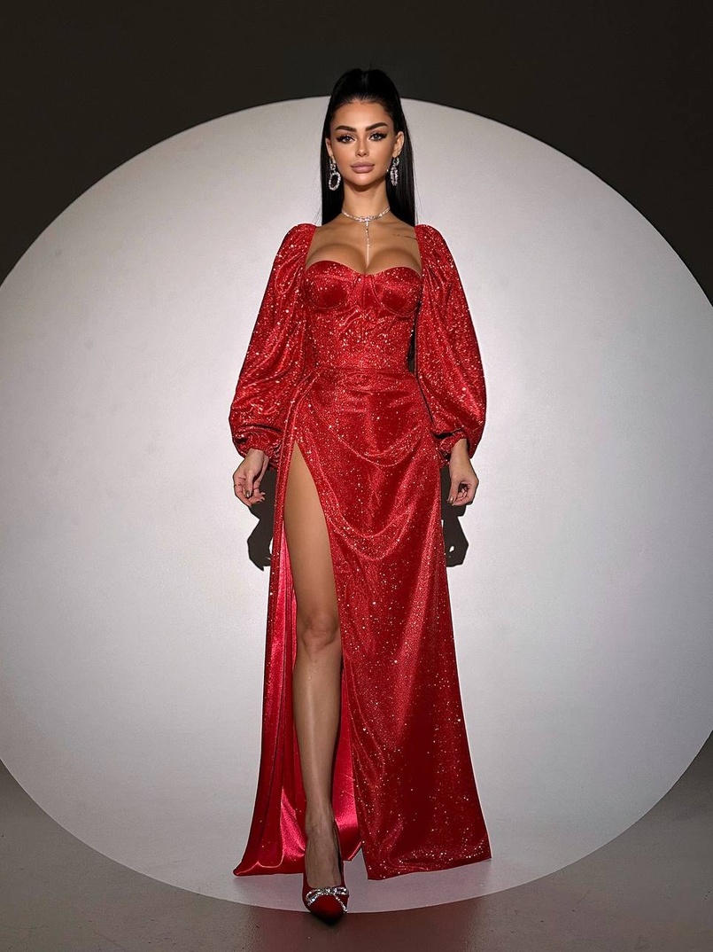 Сяючий комплект: корсет  + спідниця  максі з драпіруванням | PUSHKA SHOP