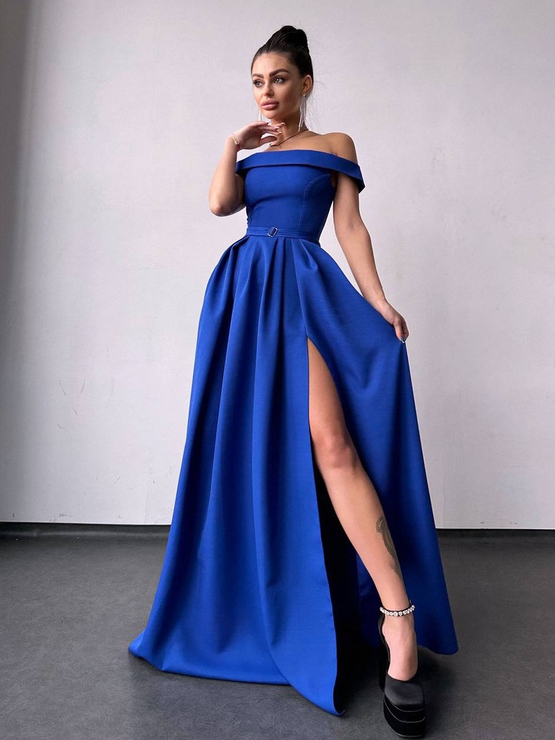 Сукня максі з відкритими плечима  | PUSHKA SHOP