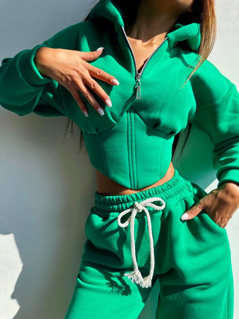 Комплект на флісі : худі з елементами корсету + штани Комплект на флісі : худі з елементами корсету + штани | PUSHKA SHOP