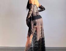 Мереживна сукня максі з рукавичками  | PUSHKA SHOP