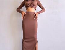 Комплект: топ + спідниця с розрізами  | PUSHKA SHOP