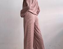 Повсякденний костюм із теплого трикотажу-рубчика | PUSHKA SHOP