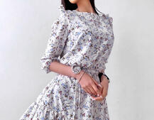 Милое цветочное платье с оборками Милое цветочное платье с оборками | PUSHKA SHOP