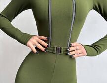 Облягаючий комбінезон з двома змійками та застібкою на талії | PUSHKA SHOP