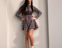 Приталена сукня з корсетною вставкою та спідницею-сонцем | PUSHKA SHOP