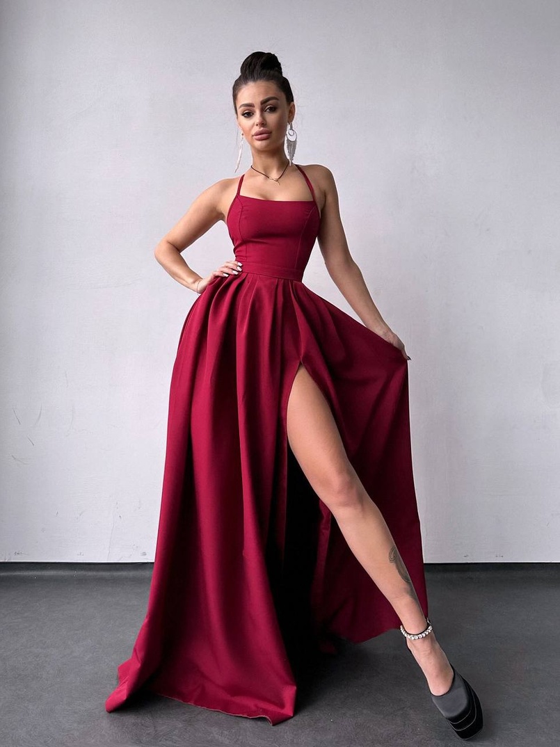 Сукня максі  зі шнурівкою на спинці | PUSHKA SHOP