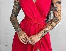 Муслиновое платье с запахом  | PUSHKA SHOP