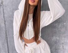 Велюровий комплект: кофта з корсетними елементами + джогери з імітацією трусиків Велюровий комплект: кофта з корсетними елементами + джогери з імітацією трусиків | PUSHKA SHOP