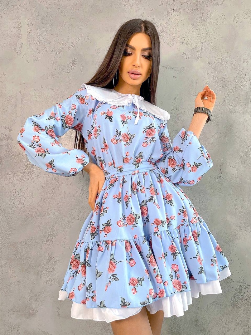 Платье со съёмным воротничком и подъюбником Платье со съёмным воротничком и подъюбником | PUSHKA SHOP