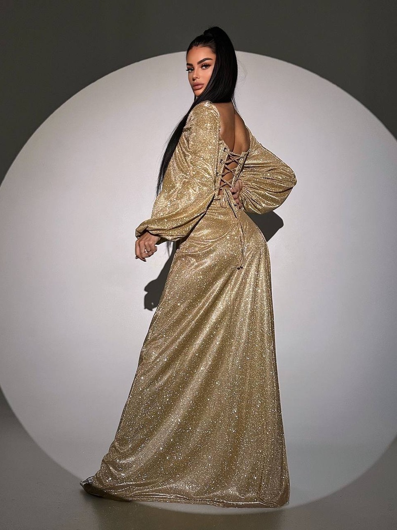 Сяючий комплект: корсет + спідниця  максі з драпіруванням | PUSHKA SHOP