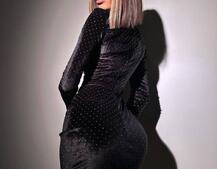 Оксамитова сукня з декором  | PUSHKA SHOP